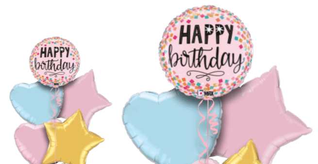 Birthday Pink Confetti Balloon