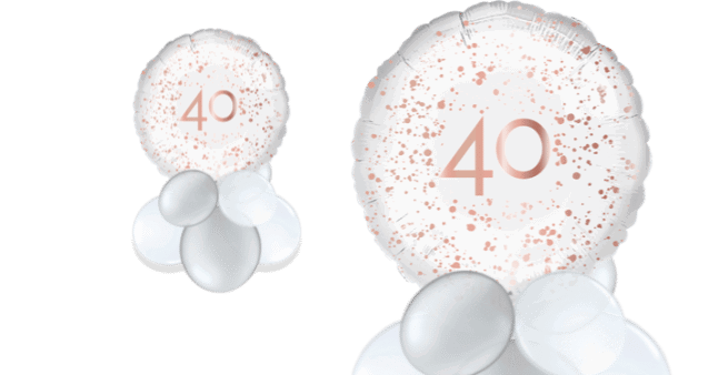 Rose Gold Sparkle 40th Balloon