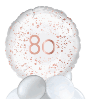Rose Gold Sparkle 80th Balloon