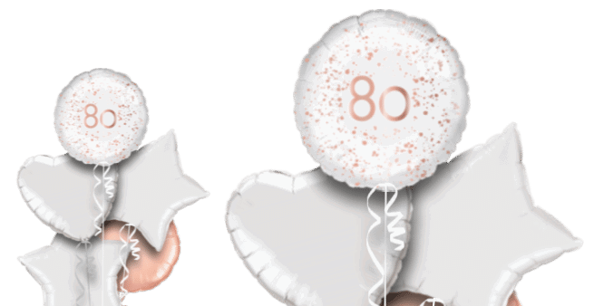 Rose Gold Sparkle 80th Balloon
