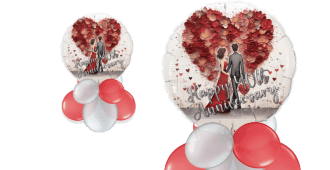 Happy Anniversary Hearts Balloon