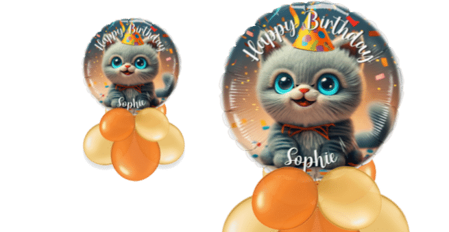Birthday Cute Kitten Balloon