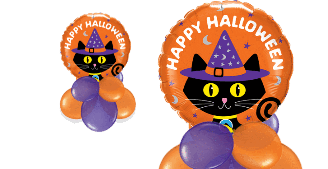 Halloween Cat in Hat Balloon