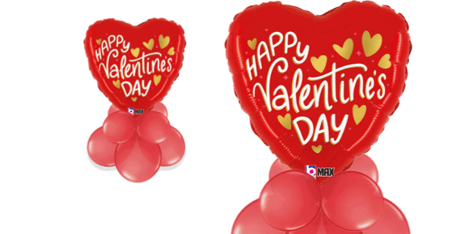 Valentines Gold Hearts Balloon