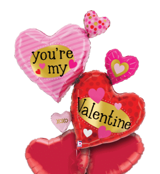 You're My Valentine Multi Hearts Balloon
