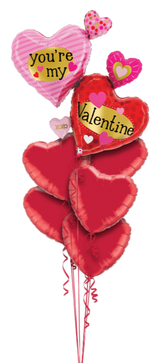 You're My Valentine Multi Hearts Balloon
