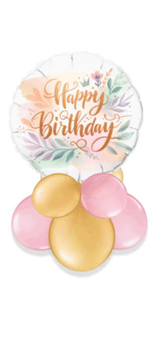 Pastel and Gold Birthday Balloon