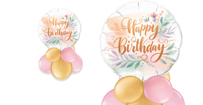 Pastel and Gold Birthday Balloon