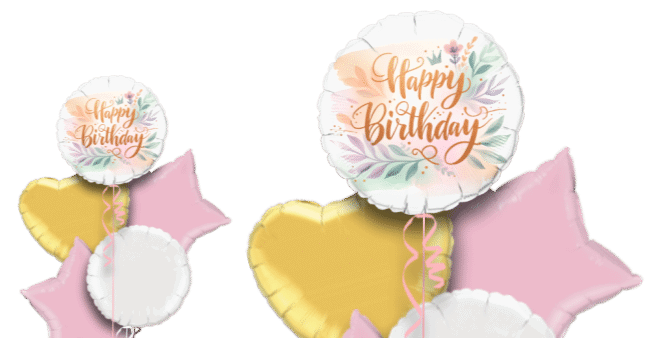 Pastel and Gold Birthday Balloon