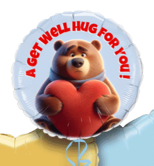 Get Well Hug Bear Balloon