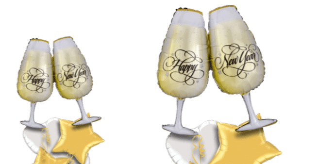 New Year Champagne Glasses Balloon