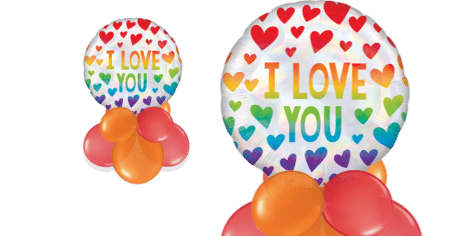 Rainbow Love Balloon