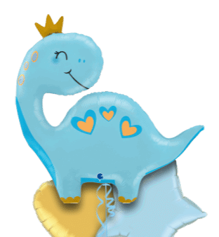 Happy Dino Blue Balloon