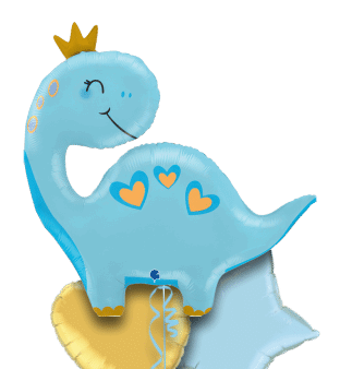 Happy Dino Blue Balloon