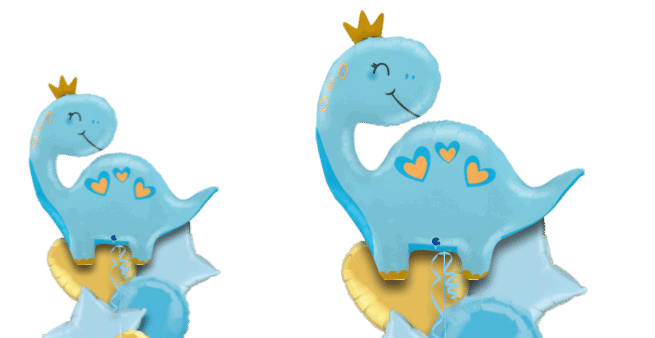 Happy Dino Blue Balloon