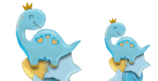 Happy Dino Blue Balloon