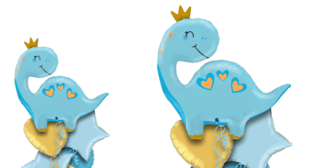 Happy Dino Blue Balloon