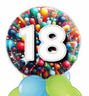Rainbow Explosion Age Balloon