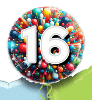 Rainbow Explosion Age Balloon