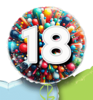 Rainbow Explosion Age Balloon