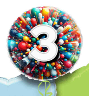 Rainbow Explosion Age Balloon