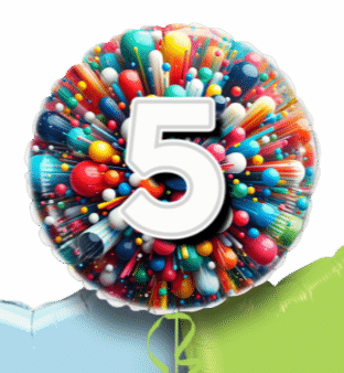 Rainbow Explosion Age Balloon