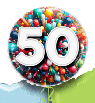 Rainbow Explosion Age Balloon