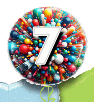 Rainbow Explosion Age Balloon