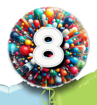 Rainbow Explosion Age Balloon