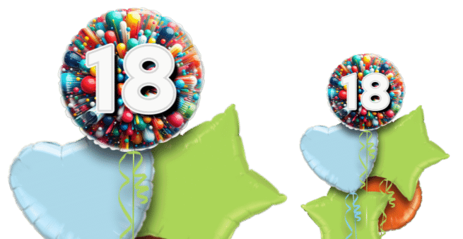 Rainbow Explosion Age Balloon
