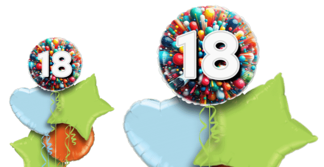 Rainbow Explosion Age Balloon