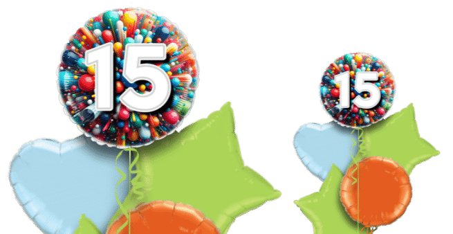 Rainbow Explosion Age Balloon