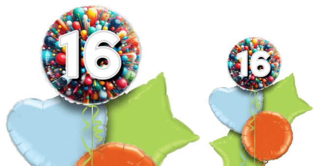 Rainbow Explosion Age Balloon