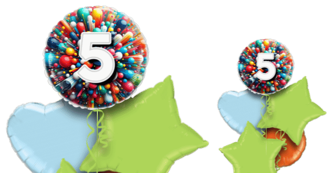 Rainbow Explosion Age Balloon