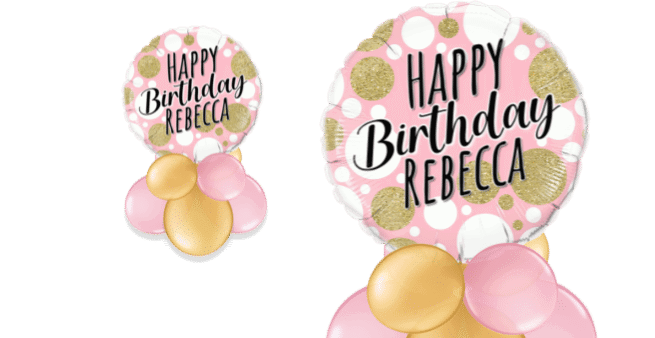 Birthday Pink And Gold Spots Balloon