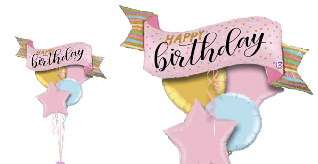 Pink Birthday Banner Balloon