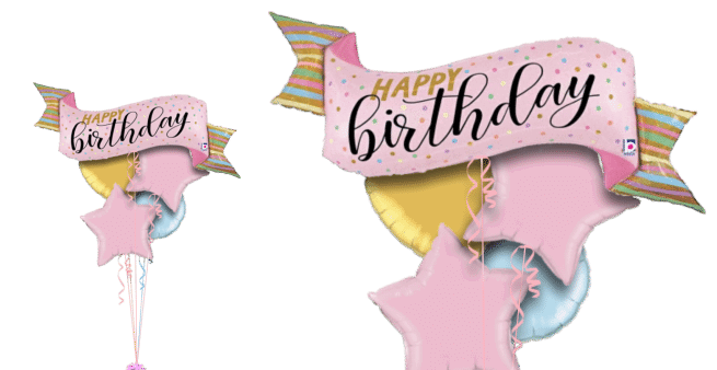 Pink Birthday Banner Balloon