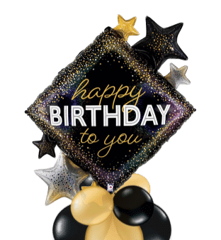 Birthday Diamonds and Stars Balloon