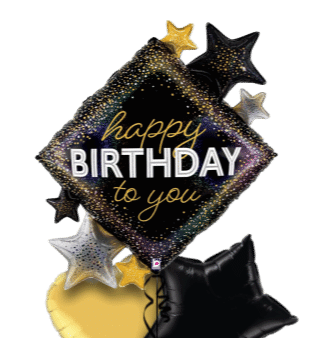 Birthday Diamonds and Stars Balloon