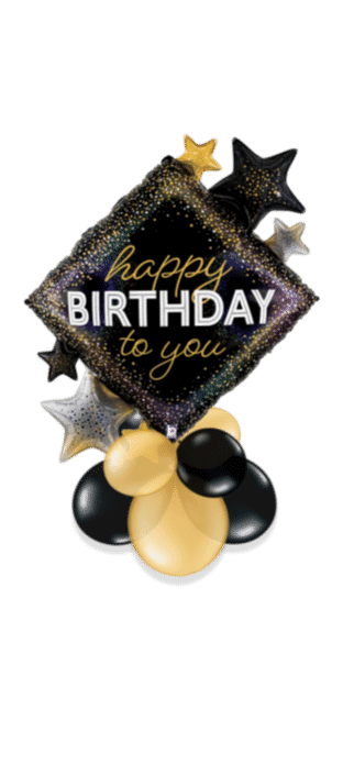 Birthday Diamonds and Stars Balloon