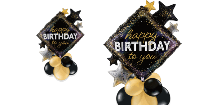 Birthday Diamonds and Stars Balloon