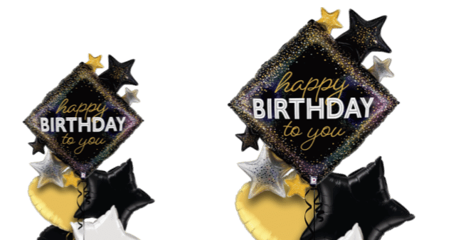 Birthday Diamonds and Stars Balloon