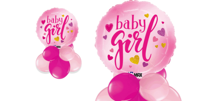Baby Girls Hearts Balloon
