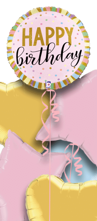 Birthday Pink and Gold Balloon