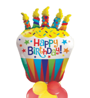 Bright Birthday Cake and Candles Balloon