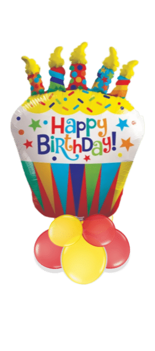 Bright Birthday Cake and Candles Balloon