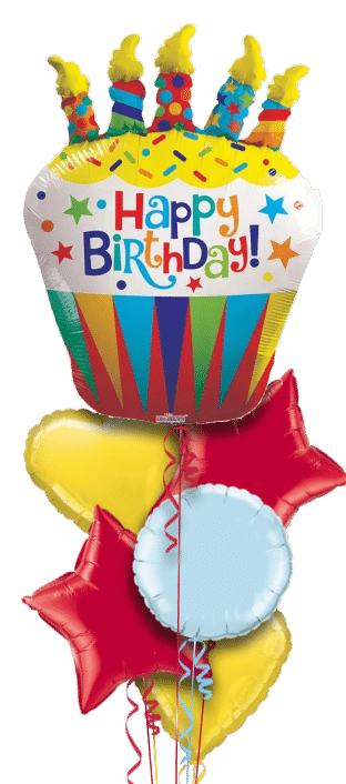 Bright Birthday Cake and Candles Balloon
