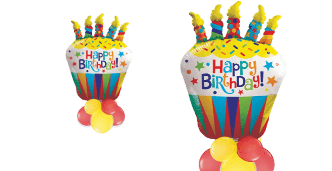 Bright Birthday Cake and Candles Balloon