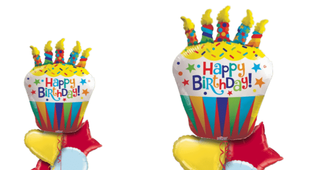 Bright Birthday Cake and Candles Balloon