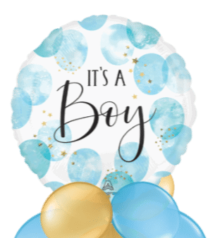 It's a Boy Blue and Gold Star Balloon